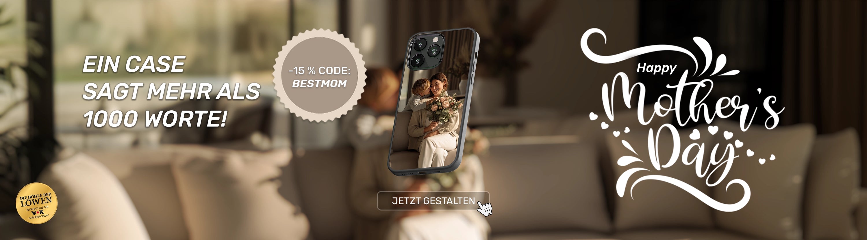 Personalisierte Handyhülle mit Familienfoto als Muttertagsgeschenk von GREENMNKY.